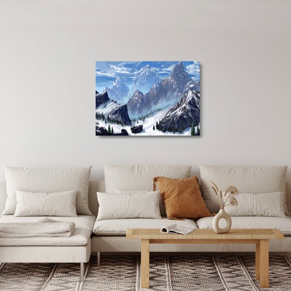 Staklena slika - Naslikane planine (70x50 cm)