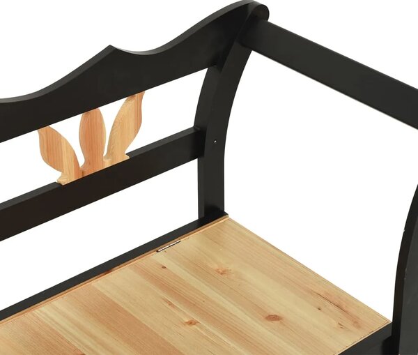 Klupa crna 107 x 45 x 75 5 cm od masivne jelovine - Crna Crna