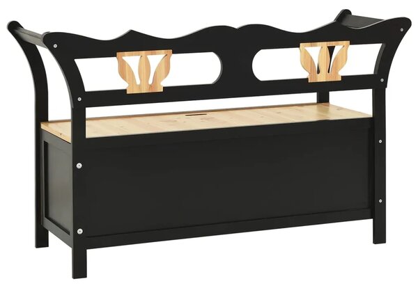 Klupa crna 107 x 45 x 75 5 cm od masivne jelovine - Crna Crna