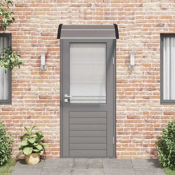 Nadstrešnica za vrata Crna 100x75 cm Polikarbonat - Crna 100 x 75 cm 1 s 3 ploče