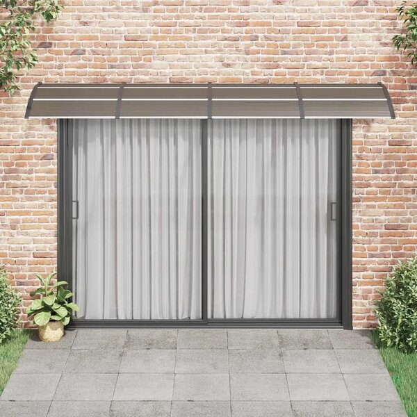 Nadstrešnica za vrata Crna 350x100 cm Polikarbonat - Crna i smeđa 350 x 100 cm 1 Crna i smeđa