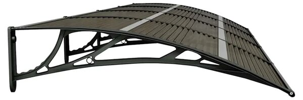 Nadstrešnica za vrata Crna 350x100 cm Polikarbonat - Crna i smeđa 350 x 100 cm 1 Crna i smeđa