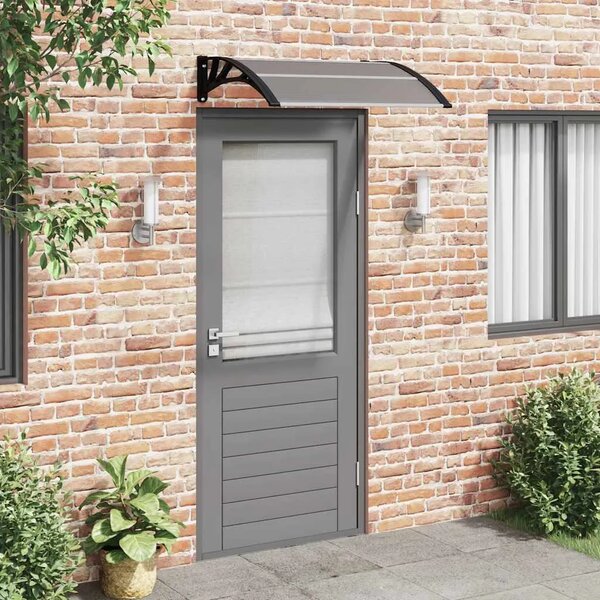 Nadstrešnica za vrata Crna 100x75 cm Polikarbonat - Crna 100 x 75 cm 1 s 3 ploče