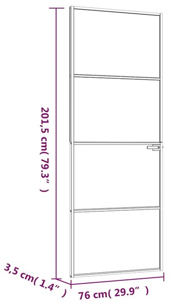 Sobna vrata crna 76 x 201 5 cm kaljeno staklo i aluminij tanka - Crna i prozirna 76 x 201.5 cm 1 3 vodoravne šipke