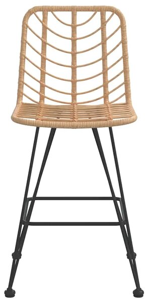 Barski stolci 2 kom 45 x 56 x 103 5 cm od PE ratana i čelika - Smeđa 2 Smeđa