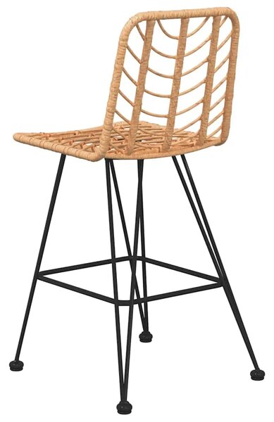 Barski stolci 2 kom 45 x 56 x 103 5 cm od PE ratana i čelika - Smeđa 2 Smeđa
