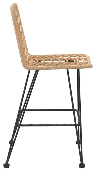 Barski stolci 2 kom 45 x 56 x 103 5 cm od PE ratana i čelika - Smeđa 2 Smeđa