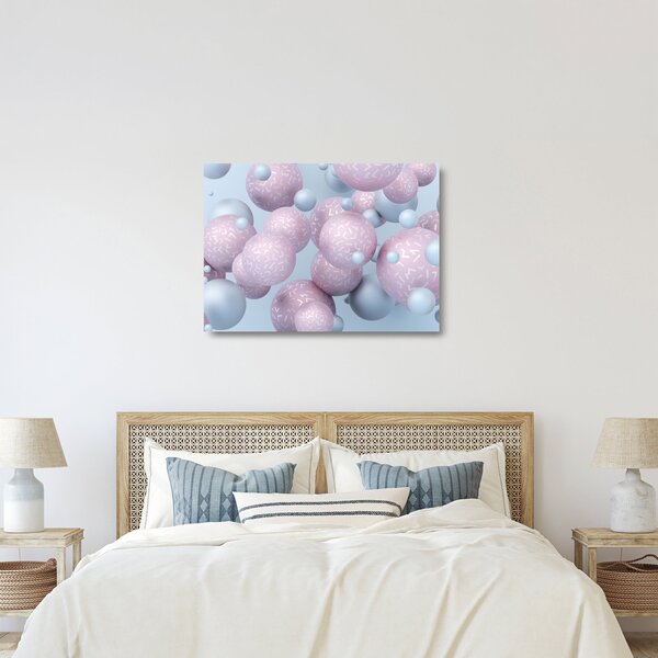 Apstraktna staklena slika - Pastelne kugle (70x50 cm)