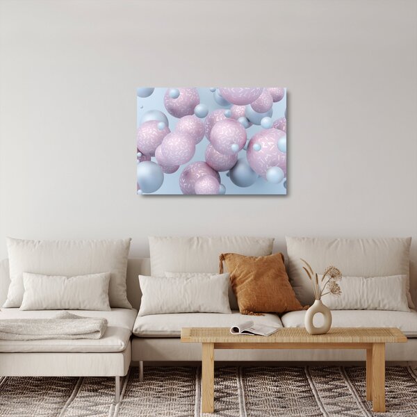 Apstraktna staklena slika - Pastelne kugle (70x50 cm)