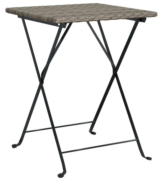 3-dijelni sklopivi bistro set od poliratana sivi - Siva 3 Siva