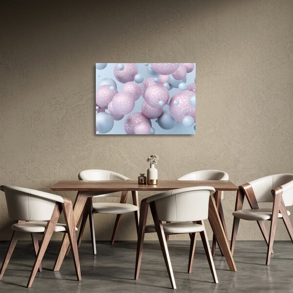 Apstraktna staklena slika - Pastelne kugle (70x50 cm)