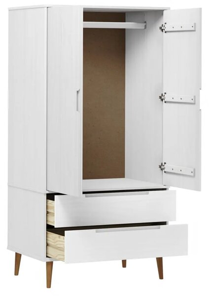 Ormar MOLDE bijeli 90 x 55 x 175 cm od masivne borovine - Bijela 1 1 Bijela