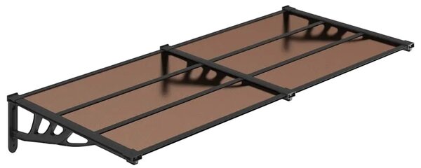 Nadstrešnica za vrata crna 152 5x90 cm polikarbonatna - 152.5 x 90 cm 1 152.5 x 90 cm