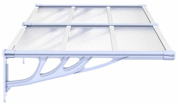 Nadstrešnica za vrata siva i prozirna 152 5x90 cm polikarbonat - 152.5 x 90 cm 1 152.5 x 90 cm