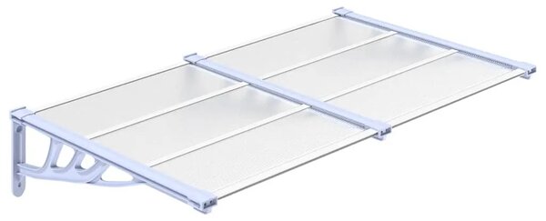 Nadstrešnica za vrata siva i prozirna 152 5x90 cm polikarbonat - 152.5 x 90 cm 1 152.5 x 90 cm