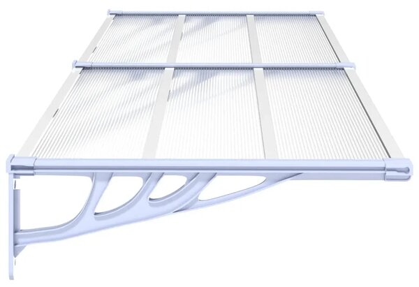 Nadstrešnica za vrata siva i prozirna 239 x 90 cm polikarbonat - 239 x 90 cm 1 239 x 90 cm