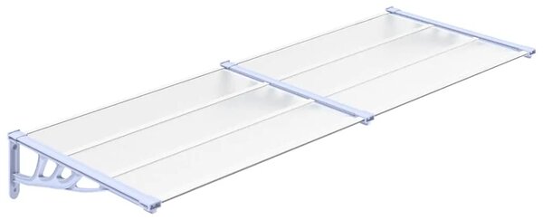 Nadstrešnica za vrata siva i prozirna 239 x 90 cm polikarbonat - 239 x 90 cm 1 239 x 90 cm