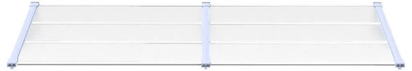 Nadstrešnica za vrata siva i prozirna 239 x 90 cm polikarbonat - 239 x 90 cm 1 239 x 90 cm