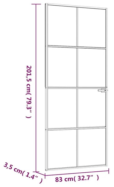 Sobna vrata crna 83 x 201 5 cm kaljeno staklo i aluminij tanka - Crna i prozirna 83 x 201.5 cm 1 Mreže 4 x 2