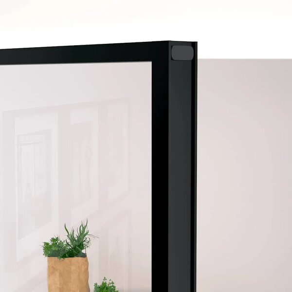 Sobna vrata crna 83 x 201 5 cm kaljeno staklo i aluminij tanka - Crna i prozirna 83 x 201.5 cm 1 Mreže 4 x 2