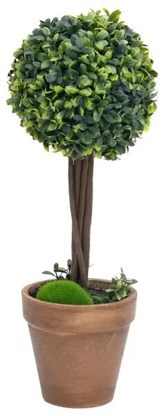 Umjetni šimširi s posudama 2 kom u obliku kugle zeleni 41 cm - 11.5 x 41 cm 2 11.5 x 41 cm