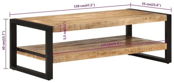 Stolić za kavu 120 x 55 x 40 cm od masivnog drva manga - 1 55 cm masivno drvo manga 55 cm