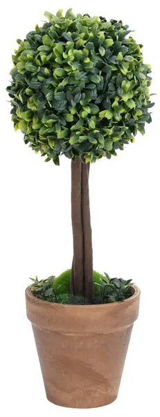 Umjetni šimširi s posudama 2 kom u obliku kugle zeleni 41 cm - 11.5 x 41 cm 2 11.5 x 41 cm