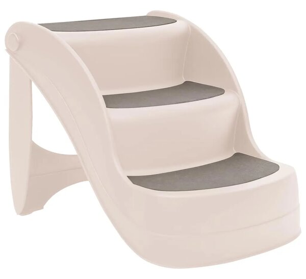 Sklopive ljestve za pse s 3 stepenice krem 50x38x38 cm plastika - Krema Krema