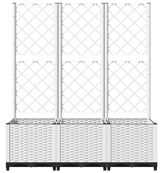 Vrtna sadilica s rešetkom bijela 120 x 40 x 136 cm PP - Bijela 120 x 40 x 136 cm 1 Bijela