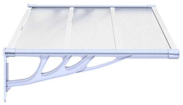 Nadstrešnica za vrata siva i prozirna 122 x 90 cm polikarbonat - 122 x 90 cm 1 122 x 90 cm