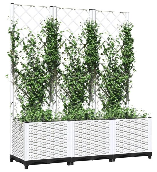Vrtna sadilica s rešetkom bijela 120 x 40 x 136 cm PP - Bijela 120 x 40 x 136 cm 1 Bijela