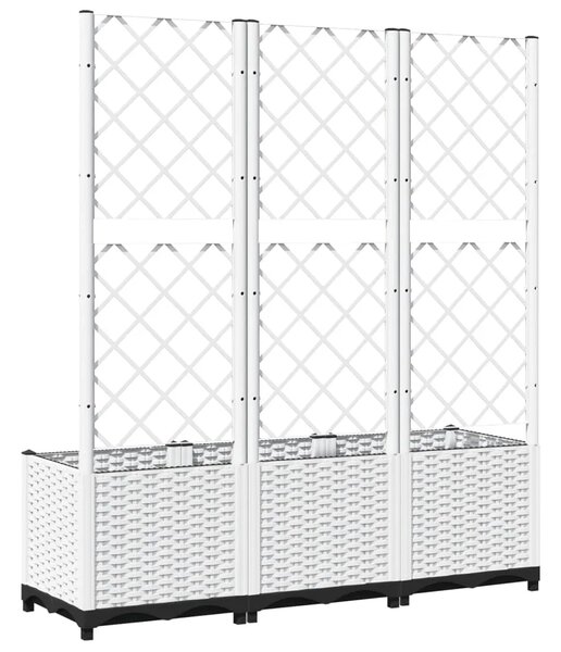 Vrtna sadilica s rešetkom bijela 120 x 40 x 136 cm PP - Bijela 120 x 40 x 136 cm 1 Bijela