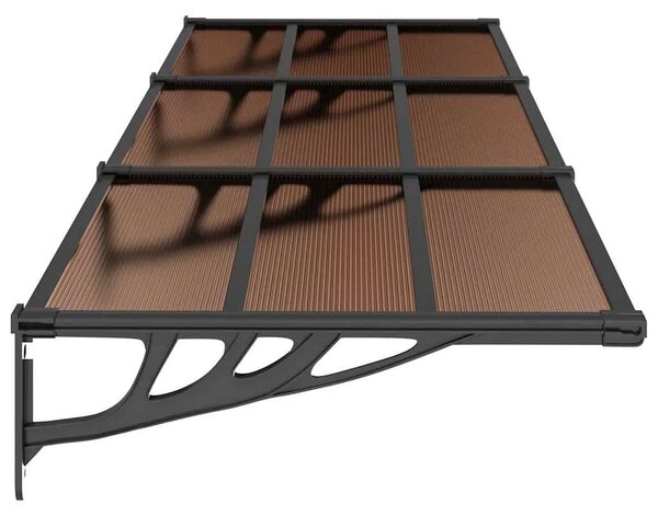 Nadstrešnica za vrata crna 297 5x90 cm polikarbonatna - 297.5 x 90 cm 1 297.5 x 90 cm