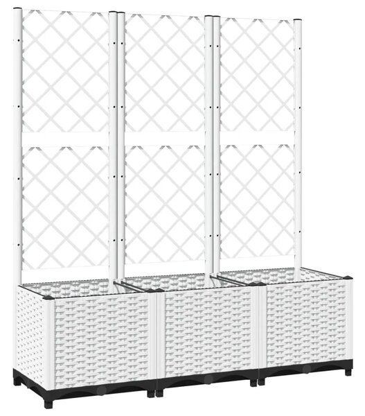 Vrtna sadilica s rešetkom bijela 120 x 40 x 136 cm PP - Bijela 120 x 40 x 136 cm 1 Bijela