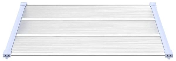 Nadstrešnica za vrata siva i prozirna 122 x 90 cm polikarbonat - 122 x 90 cm 1 122 x 90 cm