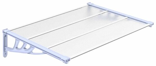 Nadstrešnica za vrata siva i prozirna 122 x 90 cm polikarbonat - 122 x 90 cm 1 122 x 90 cm