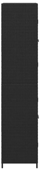 Vrtni ormarić za pohranu crni 59 x 40 x 180 cm od poliratana - Crna 1 1 Crna
