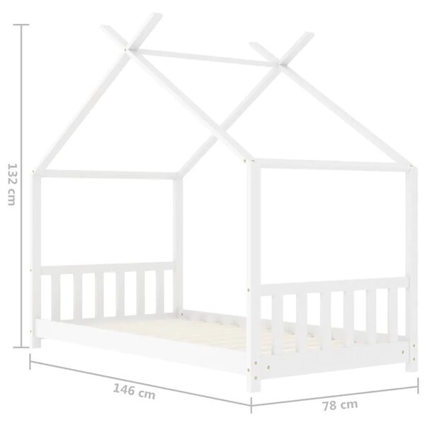 Okvir za dječji krevet od masivne borovine bijeli 70 x 140 cm - Bijela 70 x 140 cm Bijela 70 x 140 cm