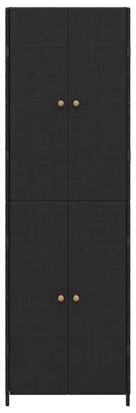 Vrtni ormarić za pohranu crni 59 x 40 x 180 cm od poliratana - Crna 1 1 Crna