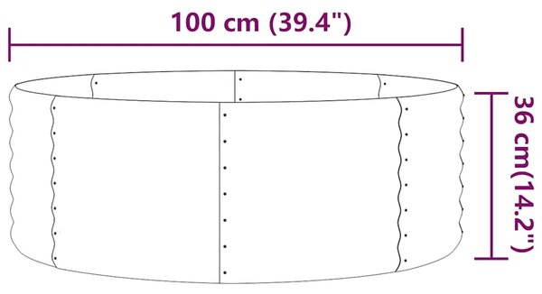 Povišena gredica - Vrtna gredica od pocinčanog čelika 100 x 100 x 36 cm zelena - Zelena 100 x 100 x 36 cm 1 Zelena