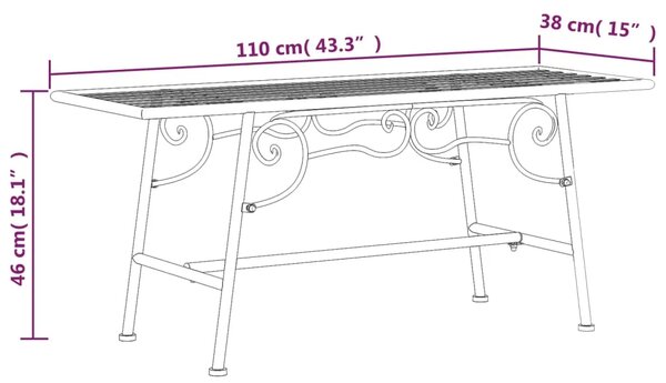 Klupa oko stabla 110 cm crna čelična