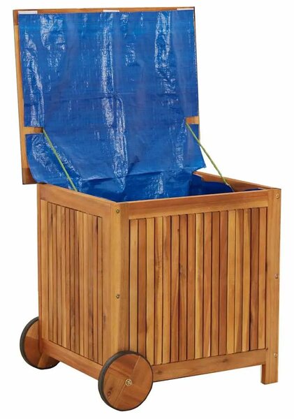 Vrtna kutija za pohranu s kotačima 60x50x58 cm od drva bagrema - 60 x 50 x 58 cm 60 x 50 x 58 cm