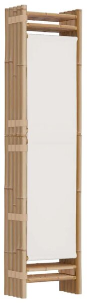 Paravan - Sklopiva sobna pregrada s 5 panela 200 cm od bambusa i platna - Krem bijela 200 x 180 cm 1 Krem bijela
