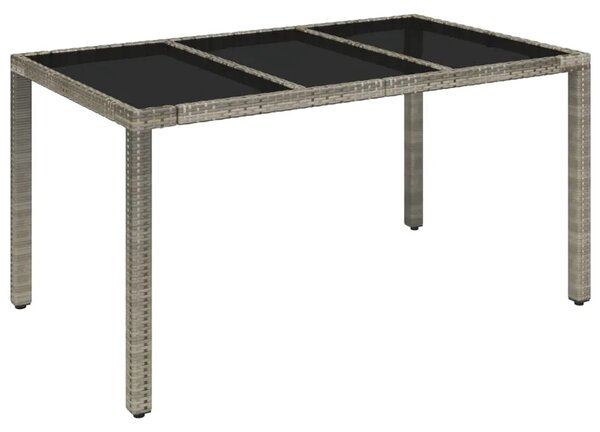 Vrtna garnitura - 7-dijelni vrtni blagovaonski set sivi od poliratana - Siva Dužina stola 150 cm 6 Siva