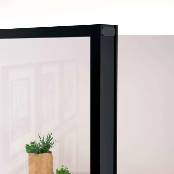 Sobna vrata crna 102 x 201 5 cm kaljeno staklo i aluminij tanka - Crna i prozirna 102 x 201.5 cm 1 Mreže 4 x 2