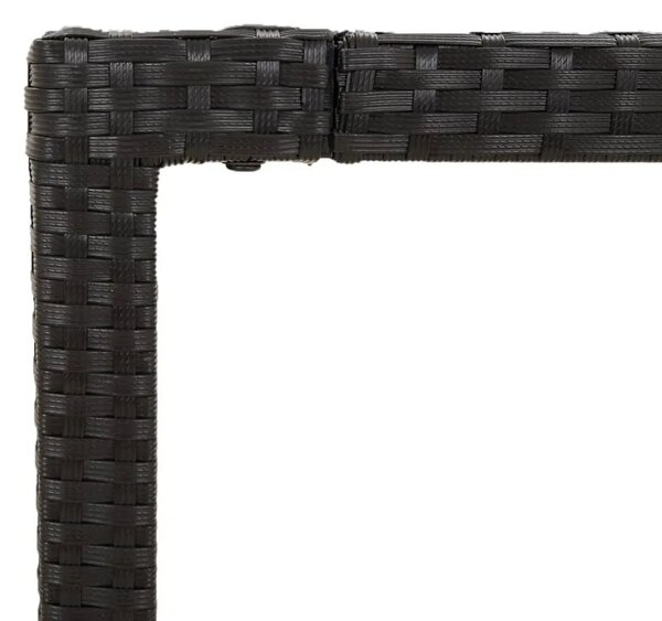 Vrtna garnitura - 9-dijelni vrtni blagovaonski set s jastucima crni od poliratana - Crna Dužina stola 190 cm 8 Crna