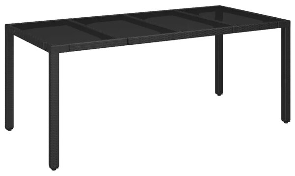 Vrtna garnitura - 9-dijelni vrtni blagovaonski set s jastucima crni od poliratana - Crna Dužina stola 190 cm 8 Crna