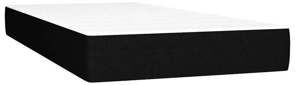 Box spring krevet s madracem crni 90x190 cm od tkanine - Crna 90 x 190 cm Dizajn s gumbima Crna