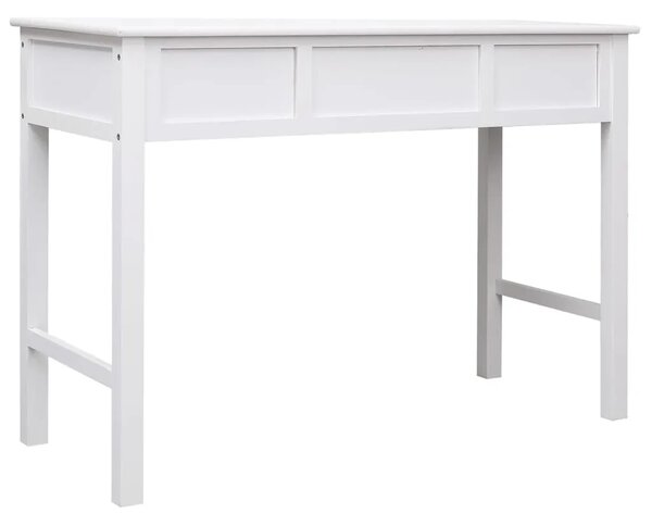 Radni stol bijeli 108 x 45 x 76 cm od masivnog drva paulovnije - Bijela Bijela