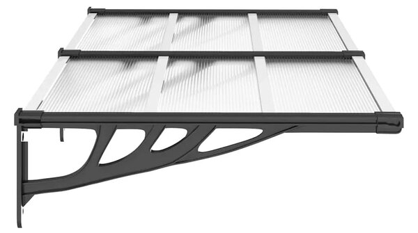 Nadstrešnica za vrata crna i prozirna 152 5x90 cm polikarbonat - 152.5 x 90 cm 1 152.5 x 90 cm